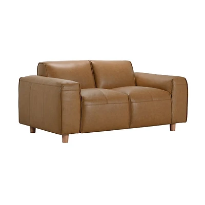 Nerio Top-Grain Leather Loveseat
