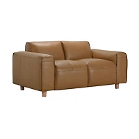 Nerio Top-Grain Leather Loveseat