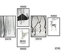 Whistler Set of 5 Alloy Matt - Black Frame Wall Art