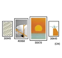 Sedona Set of 4 Alloy Matt - Black Frame Wall Art