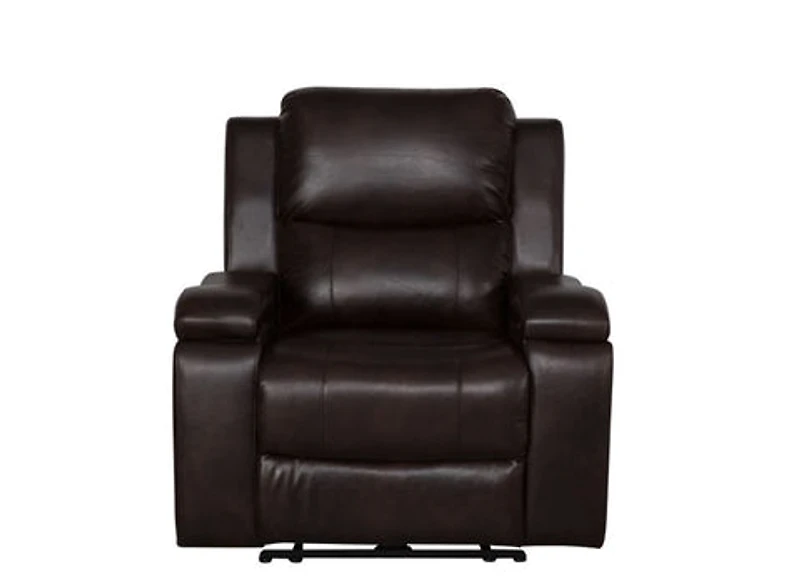 Clinton Power Recliner Chair - Dark Brown Leather Gel