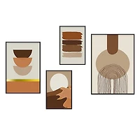 Calliope Set of 4 Alloy Matt - Black Frame Wall Art