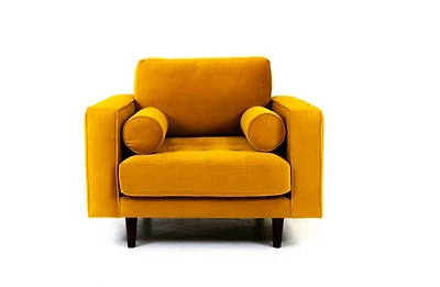 Robbie Velvet Chair - Mustard
