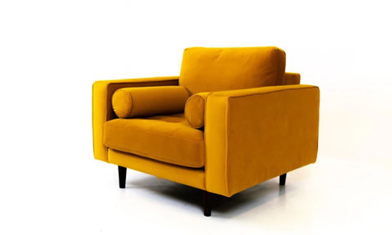 Robbie Velvet Chair - Mustard
