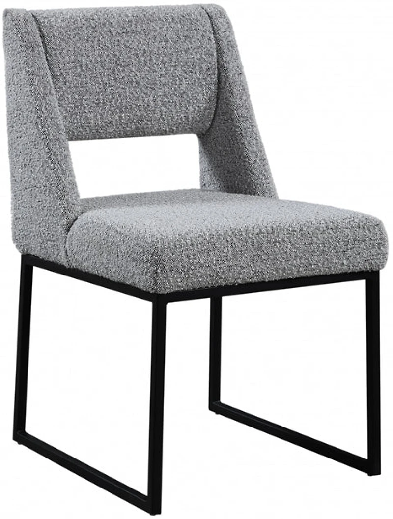 Evan Boucle' Fabric Dining Chair - Grey