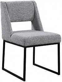 Evan Boucle' Fabric Dining Chair - Grey