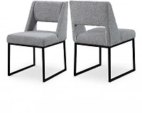 Evan Boucle' Fabric Dining Chair - Grey