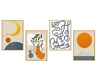 Calypso Set of 4 Alloy Matt - Golden Frame Wall Art