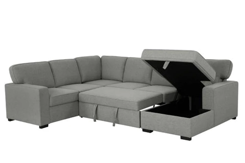 Morandi Sleeper Sectional RHF Chaise Storage - Dark Grey