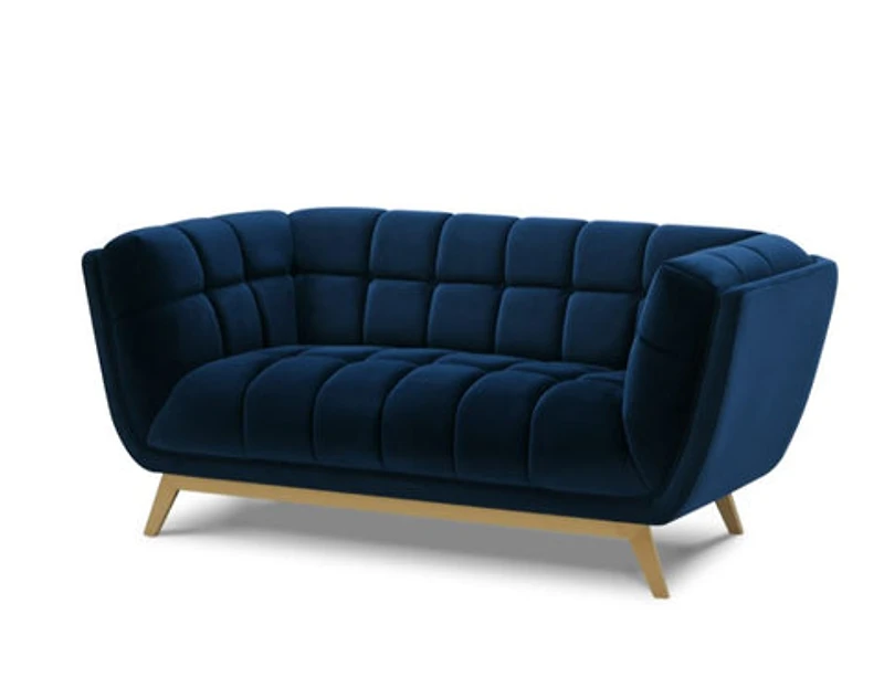 Yaletown Mid Century Loveseat - Dark Blue