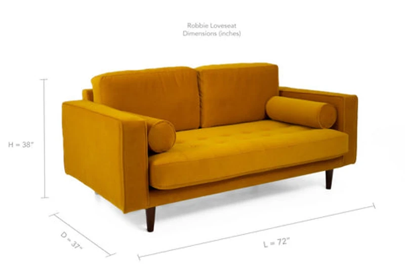 Robbie Velvet Loveseat