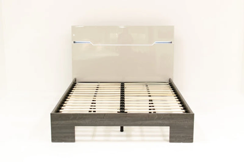 Benson Grey/ Brown Glossy Finish King Bed