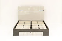 Benson Grey/ Brown Glossy Finish King Bed