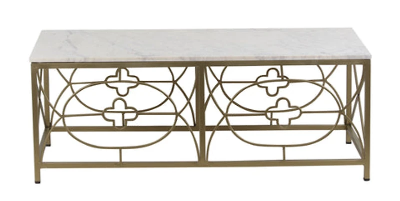 Catherine Coffee Table Gold with Marble top