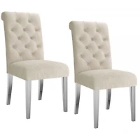 Chloe Side Chair, set of 2 in Beige