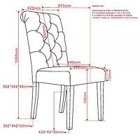 Chloe Side Chair, set of 2 in Beige