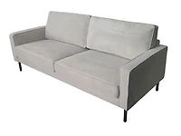 Beaumont Fabric Loveseat - Ivory Corduroy Striped Soft Velvet Upholste
