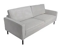 Beaumont Fabric Loveseat - Ivory Corduroy Striped Soft Velvet Upholste