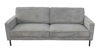 Beaumont Fabric Loveseat - Dark Grey Corduroy Striped Soft Velvet Upho