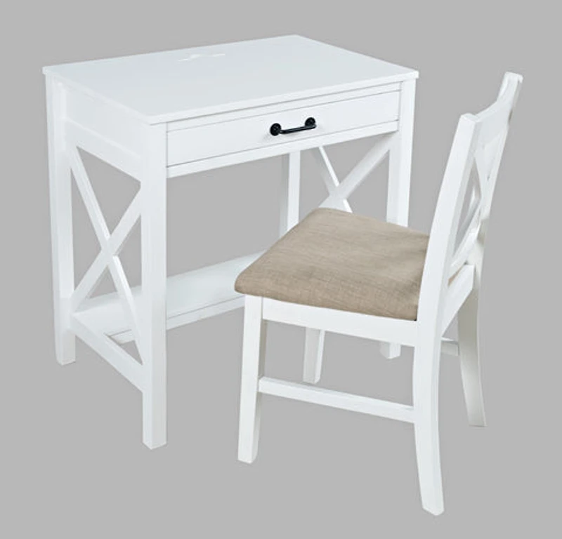 Hobson power small desk white