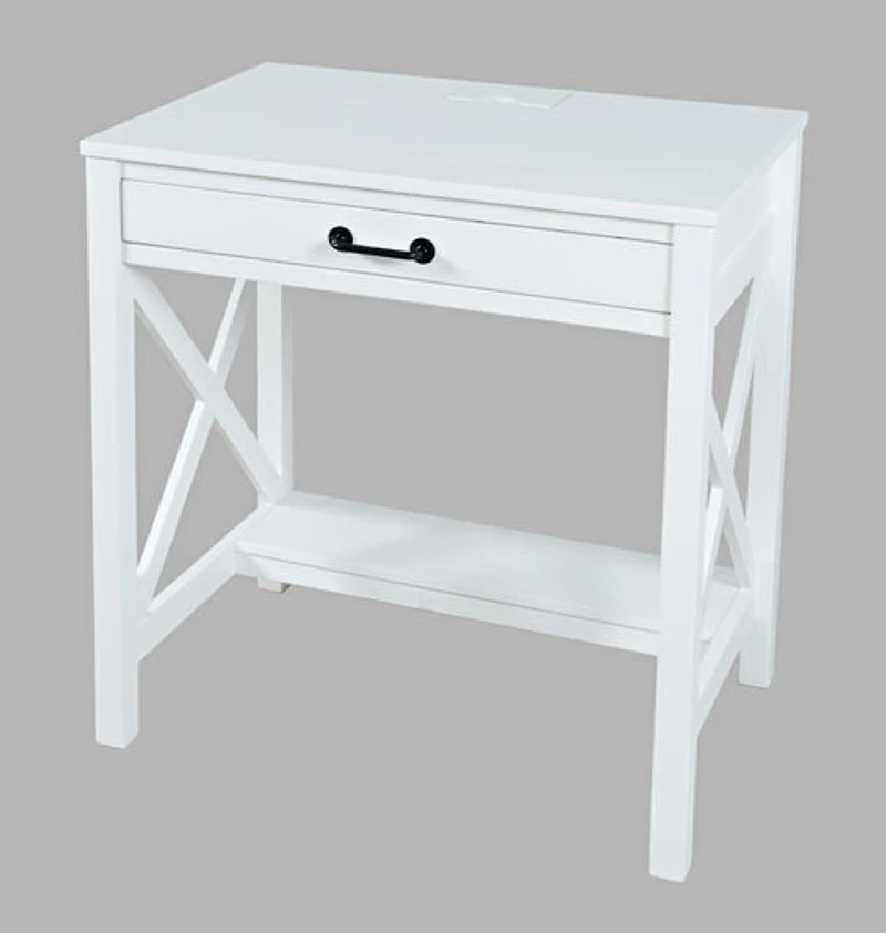Hobson power small desk white