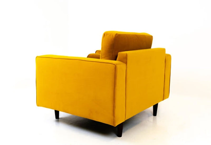 Robbie Velvet Chair - Mustard