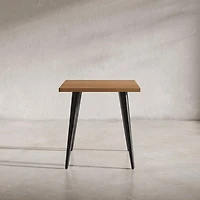 Prelude Solid Acasia Square End Table Suede