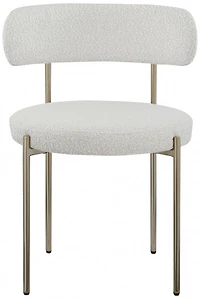 Ronda Boucle Fabric Dining Chair Brushed Brass