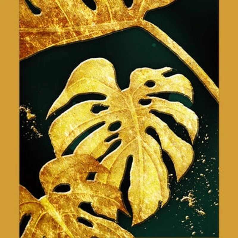 Palma Set of 3 Alloy Matt - Golden Frame Wall Art