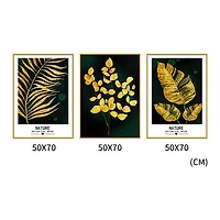 Palma II Set of 3 Alloy Matt - Golden Frame Wall Art