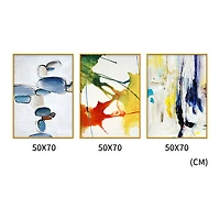 Mardi Gras Set of 3 Alloy Matt - Golden Frame Wall Art
