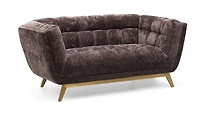Yaletown Mid Century Accent Loveseat - Mocha Crushed Velvet