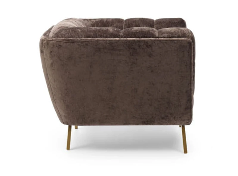 Yaletown Mid Century Accent Loveseat - Mocha Crushed Velvet