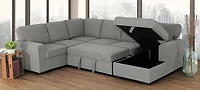 Morandi Sleeper Sectional RHF Chaise Storage - Dark Grey