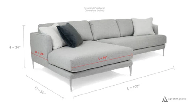Crescendo Fabric Sectional - Proudly Made Canada