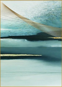 Azure Set of 3 Alloy Matt - Golden Frame Wall Art