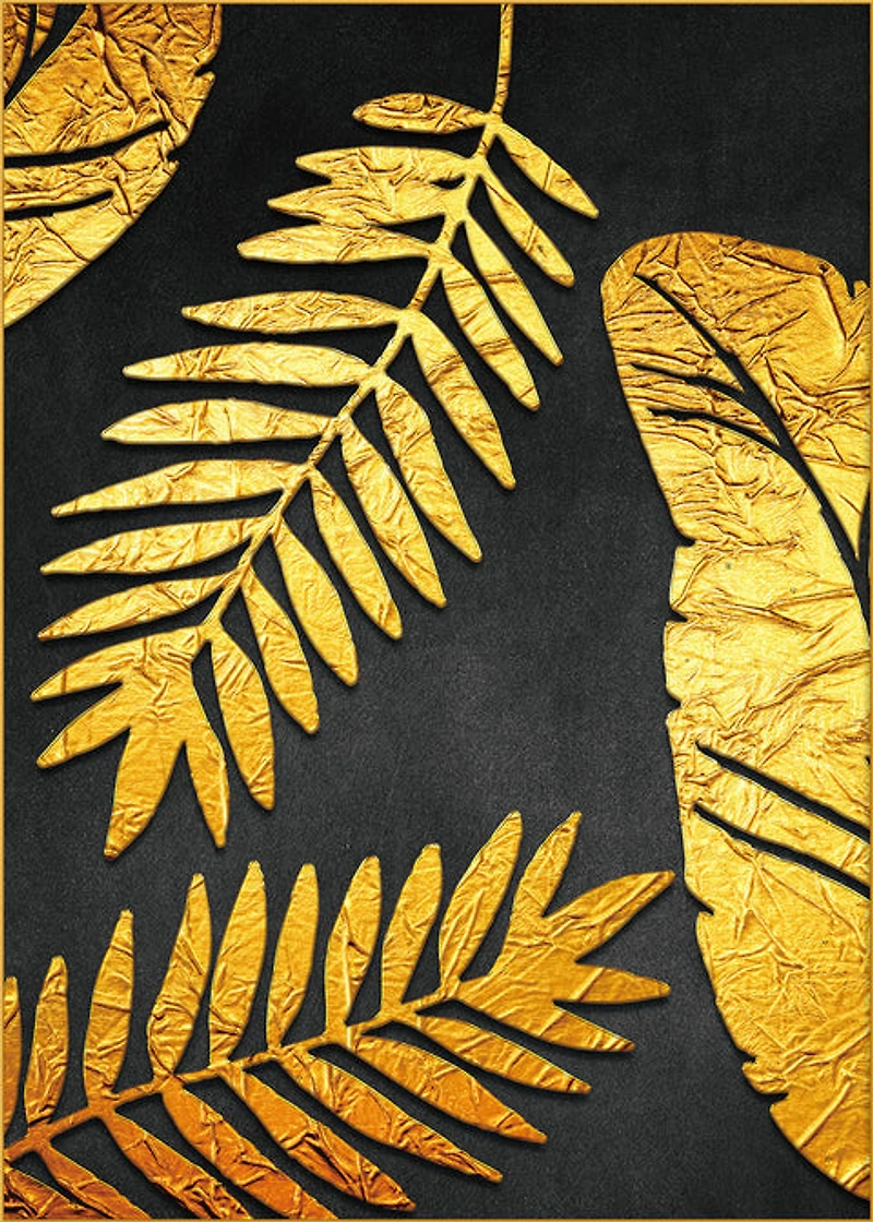 Shimmer Set of 2 Alloy Matt - Golden Frame Wall Art