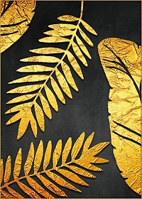 Shimmer Set of 2 Alloy Matt - Golden Frame Wall Art