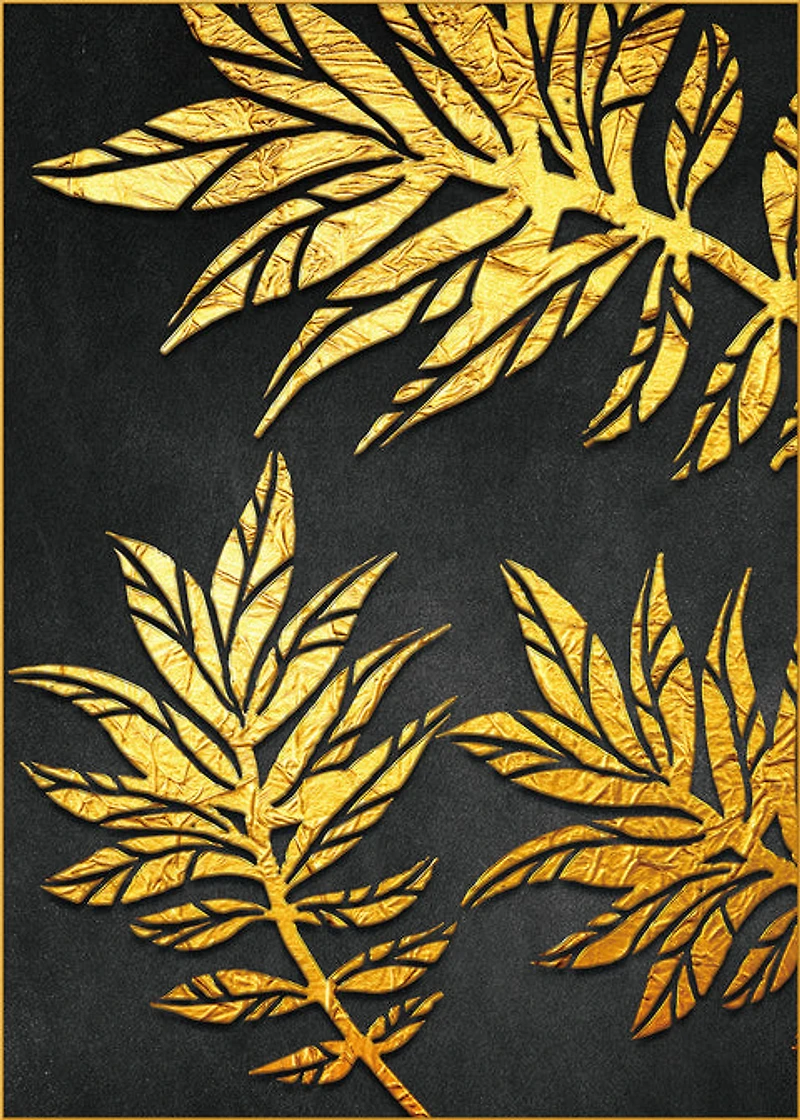 Shimmer Set of 2 Alloy Matt - Golden Frame Wall Art