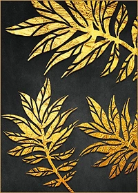 Shimmer Set of 2 Alloy Matt - Golden Frame Wall Art