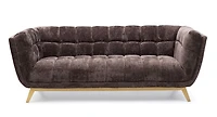 Yaletown Mid Century Accent Sofa - Mocha Crushed Velvet
