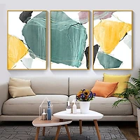 Marina Set of 3 Alloy Matt - Golden Frame Wall Art