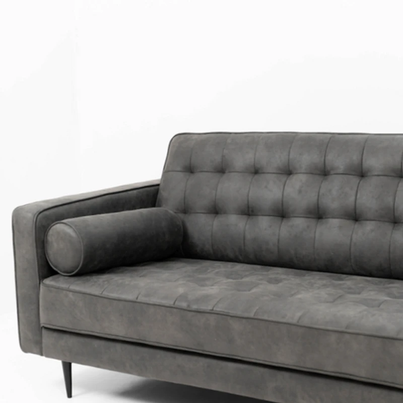 Lucas Mid Century Tufted Fabric Sofa - SF206 Grey