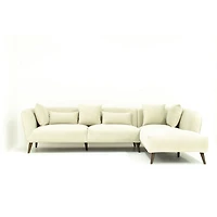 Modular Maja Velvet Sectional - Champagne