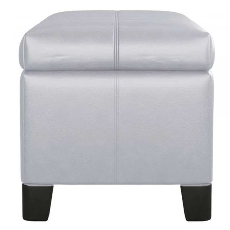 Bella Rectangular Storage Ottoman - White