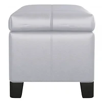 Bella Rectangular Storage Ottoman - White