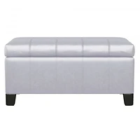 Bella Rectangular Storage Ottoman - White