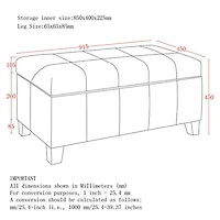 Bella Rectangular Storage Ottoman - White