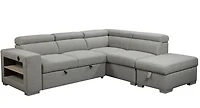 Guido Sleeper Sectional w/Storage Ottoman-Right Chaise-Grey