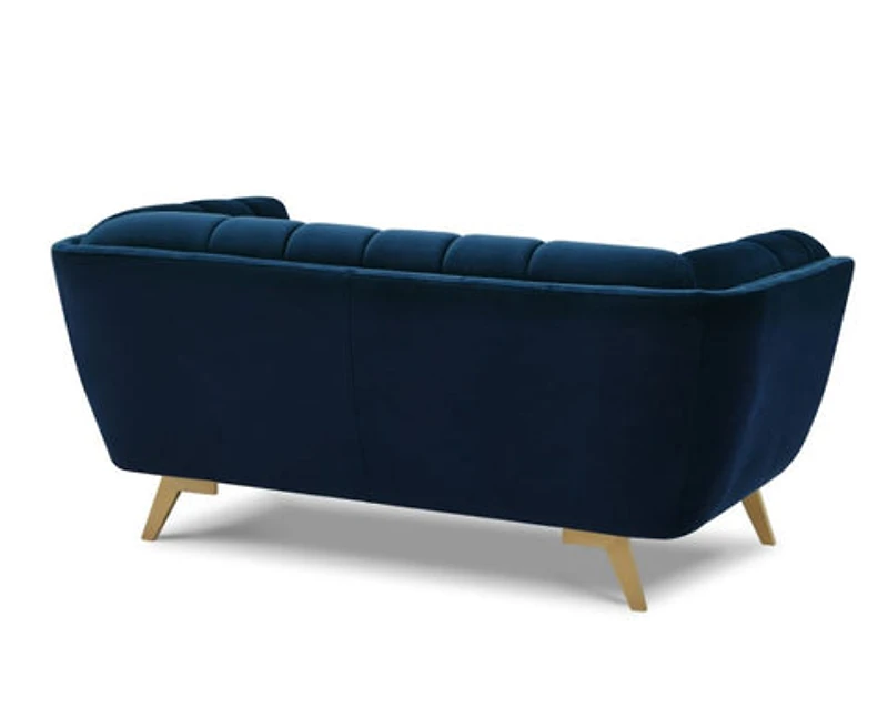 Yaletown Mid Century Loveseat - Dark Blue